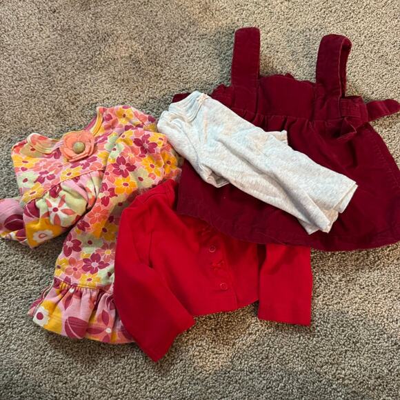 5 Piece LOT of Girls Size 3 Months Winter Spring Jumper Outfit Long Sleeve Tops - Picture 1 of 13
